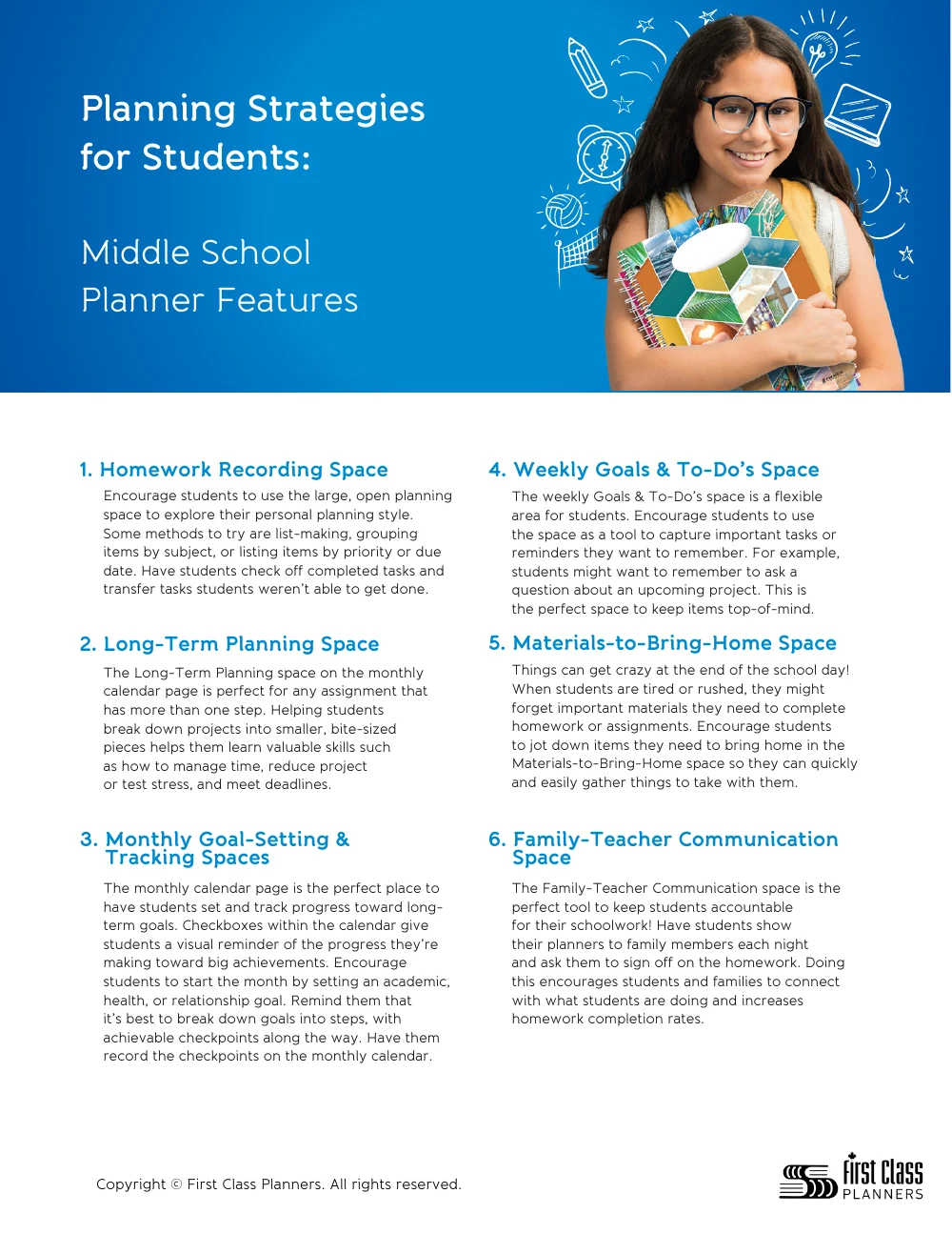 Planning Strategies for Students: Middle School Planner Features